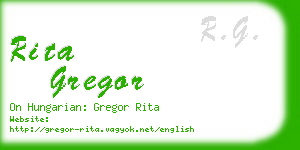 rita gregor business card